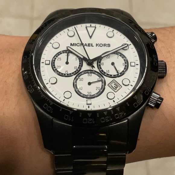 Michael Kors Black and White Chronograph Watch - Picture 1 of 13